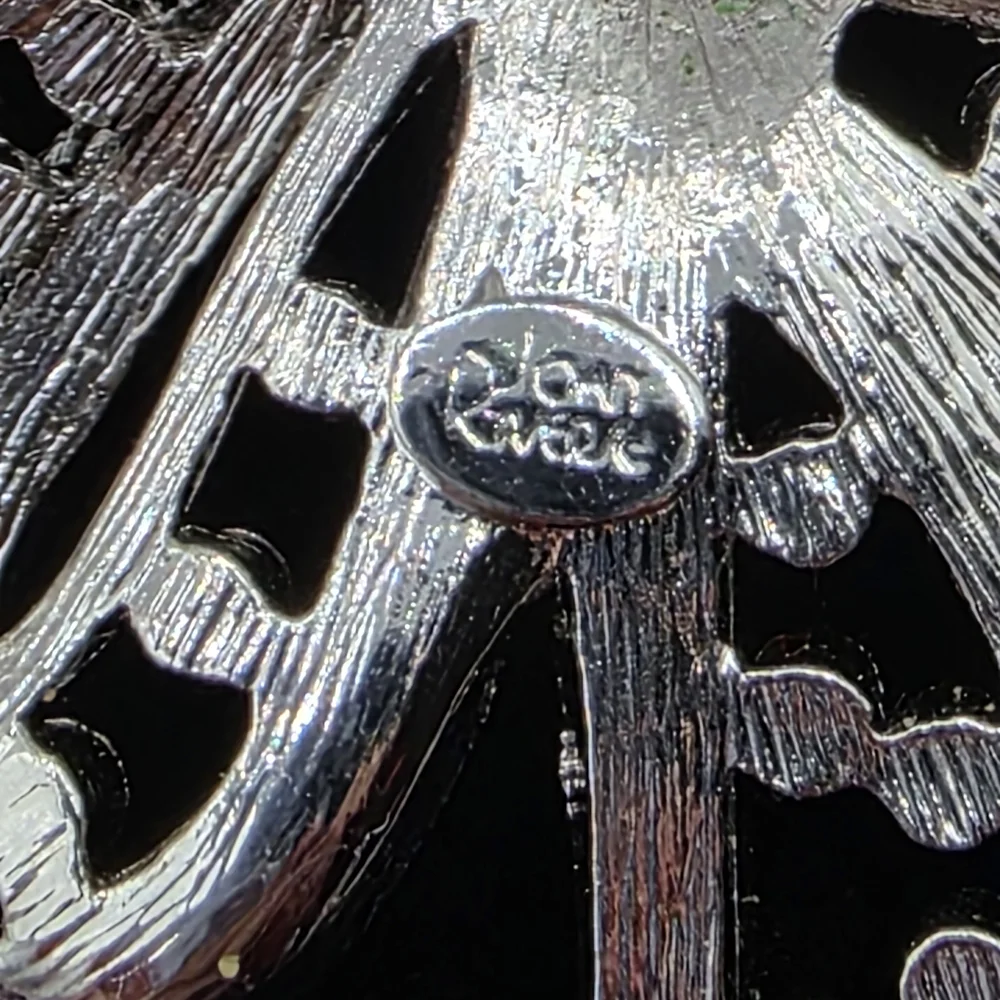 Joan Rivers Crystal and Silver Bow Brooch